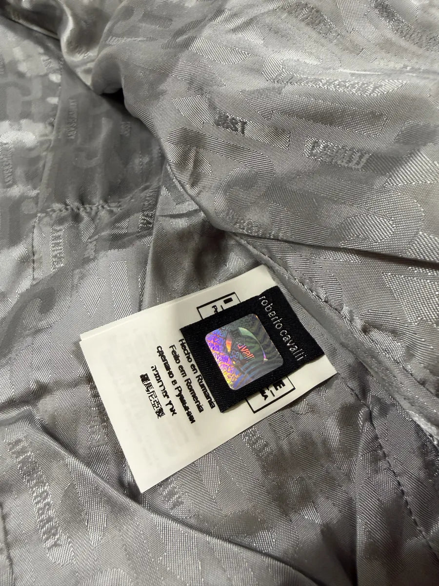 AW2010 Cavalli Grey Soldier Leather Studded Jacket dvMoUJo 9