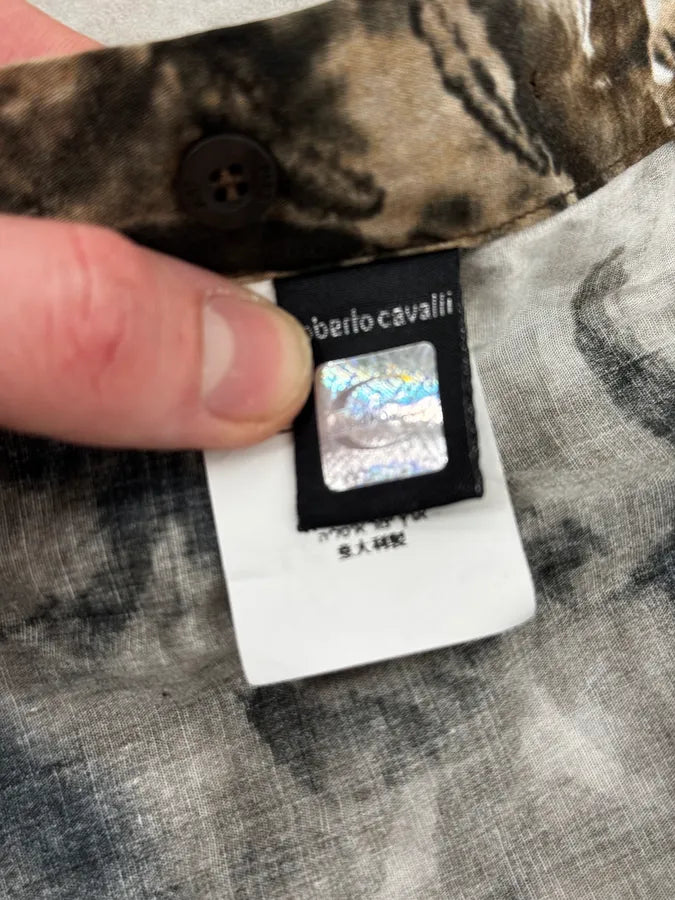 AW2010 Cavalli Handpaint Bleached Brown & Beige Shirt XvFZBEk 10