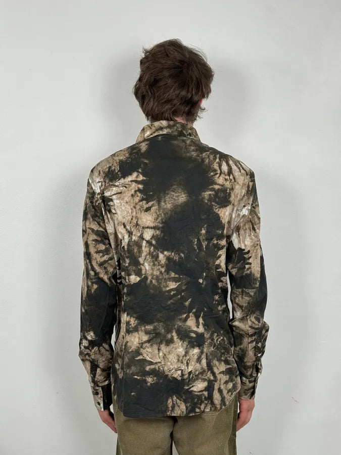 AW2010 Cavalli Handpaint Bleached Brown & Beige Shirt XvFZBEk 2