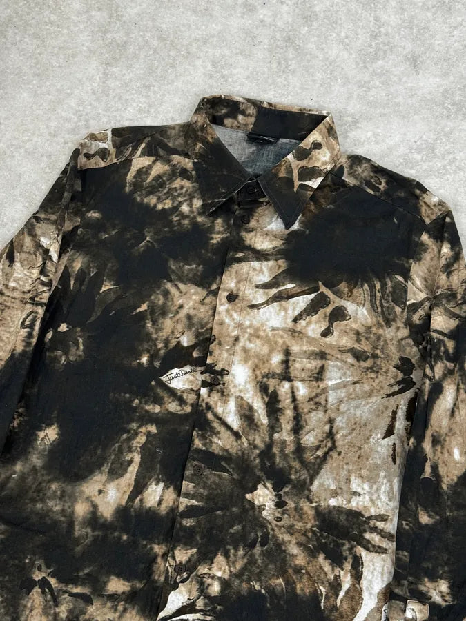 AW2010 Cavalli Handpaint Bleached Brown & Beige Shirt XvFZBEk 4