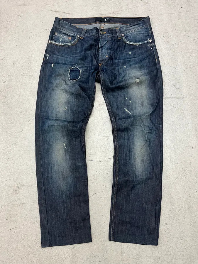 AW2010 Cavalli Faded Navy Obscure Distressed Denim Jeans nYzgRiL 3