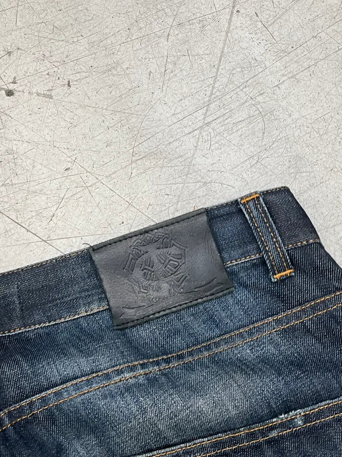 AW2010 Cavalli Faded Navy Obscure Distressed Denim Jeans nYzgRiL 9