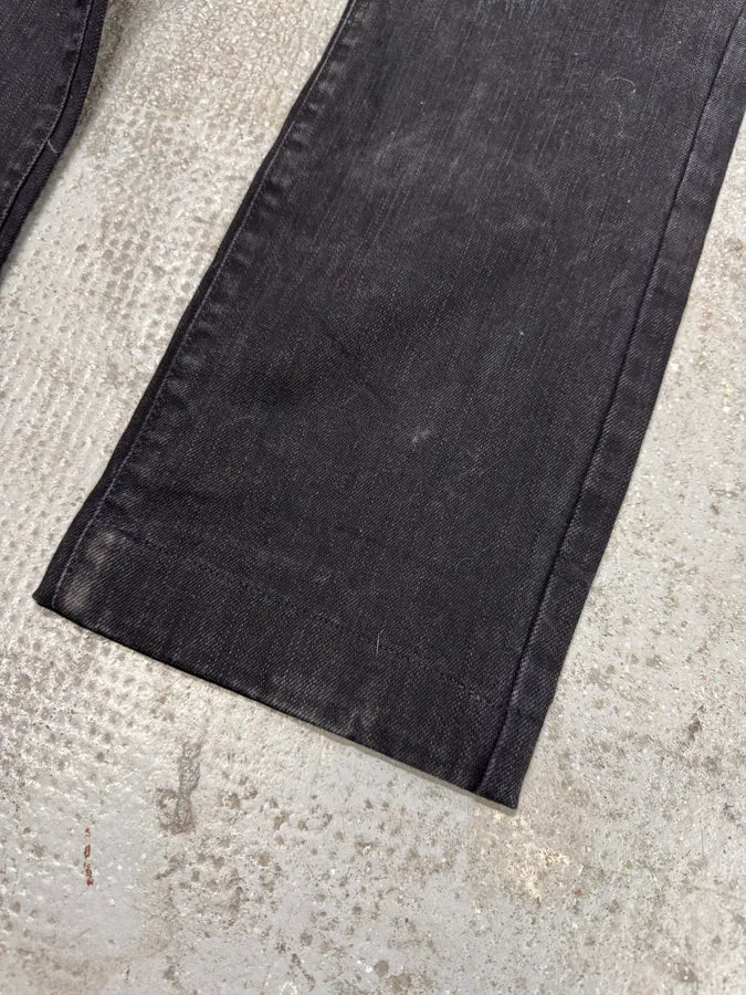 AW2010 Cavalli Studded Distressed Black Denim Jeans (S) 9