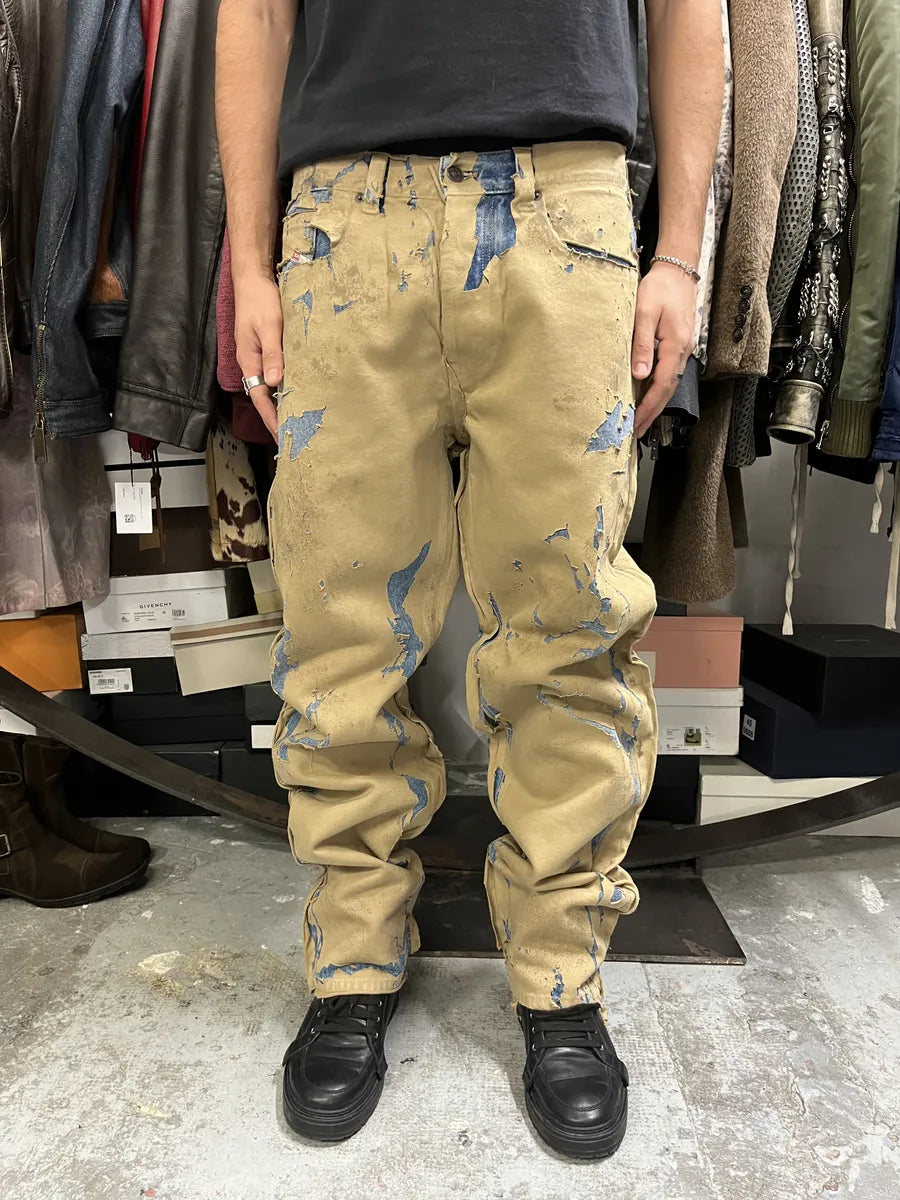 AW2010 Diesel Blue Beige Relief Contemporary Jeans zIJToMS 1