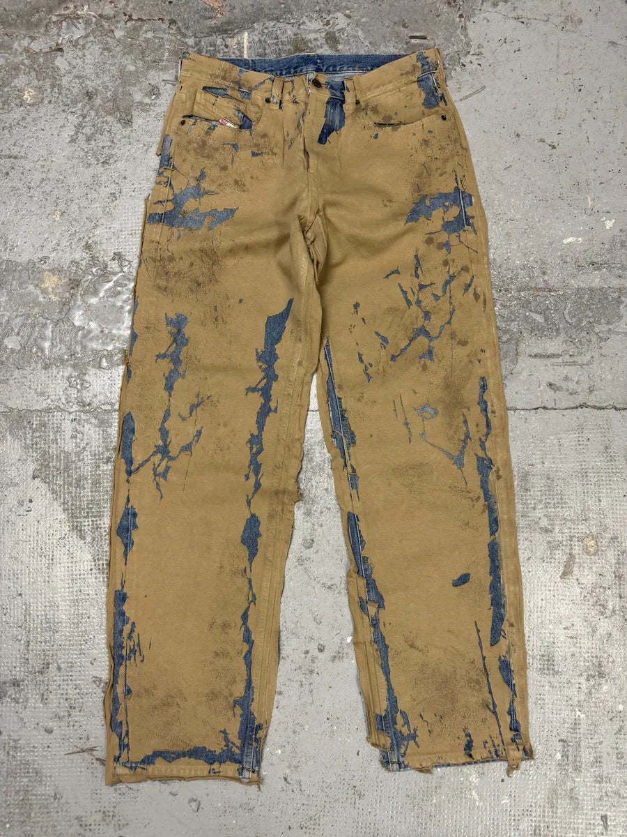 AW2010 Diesel Blue Beige Relief Contemporary Jeans zIJToMS 3