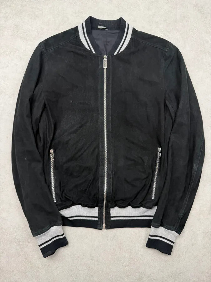 AW2010 Dior Black Leather Bomber Jacket by Kris Van Assche zKGgzwK 0