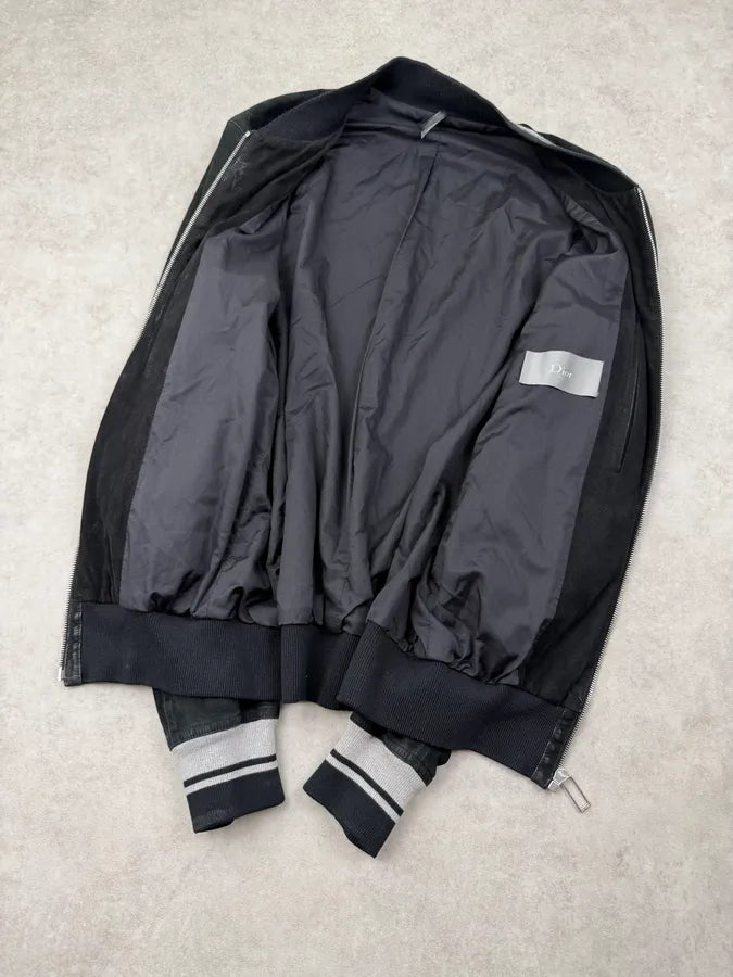 AW2010 Dior Black Leather Bomber Jacket by Kris Van Assche zKGgzwK 12