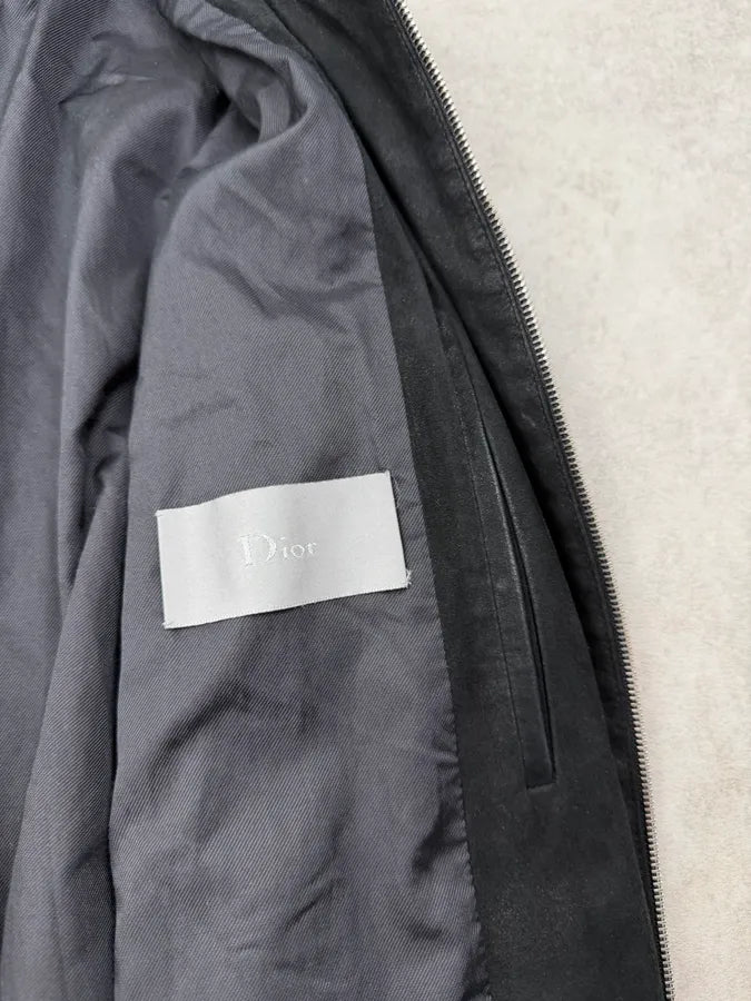 AW2010 Dior Black Leather Bomber Jacket by Kris Van Assche zKGgzwK 13