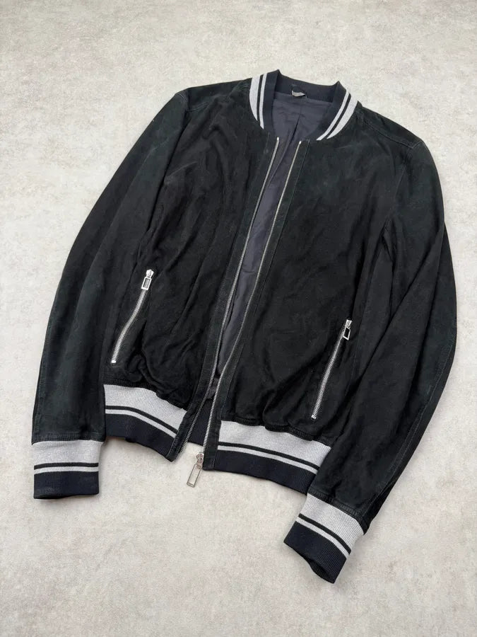 AW2010 Dior Black Leather Bomber Jacket by Kris Van Assche zKGgzwK 8