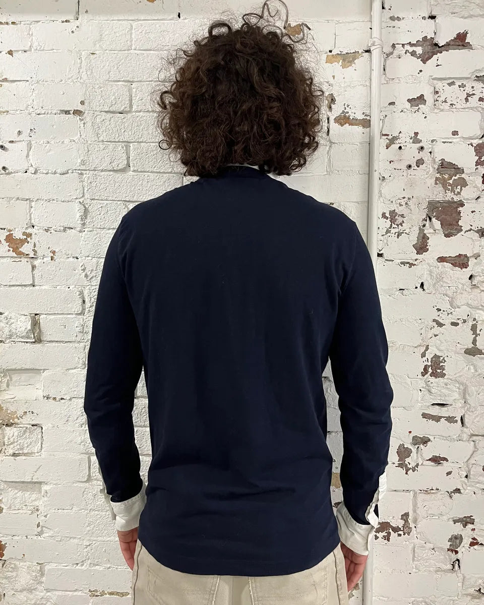 AW2010 Dirk Bikkembergs Navy Longsleeves White Shirt & Black Tie IULaLGY 2