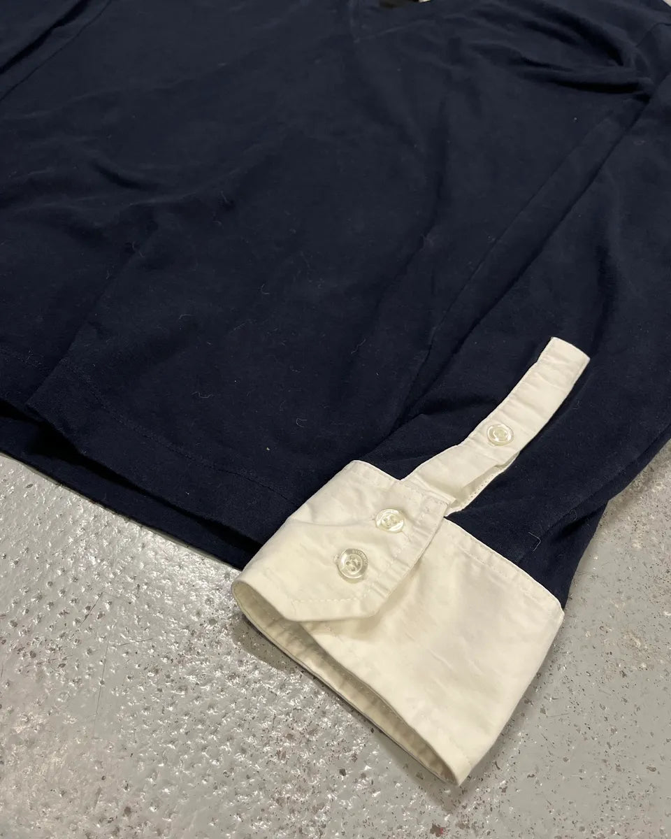 AW2010 Dirk Bikkembergs Navy Longsleeves White Shirt & Black Tie IULaLGY 5
