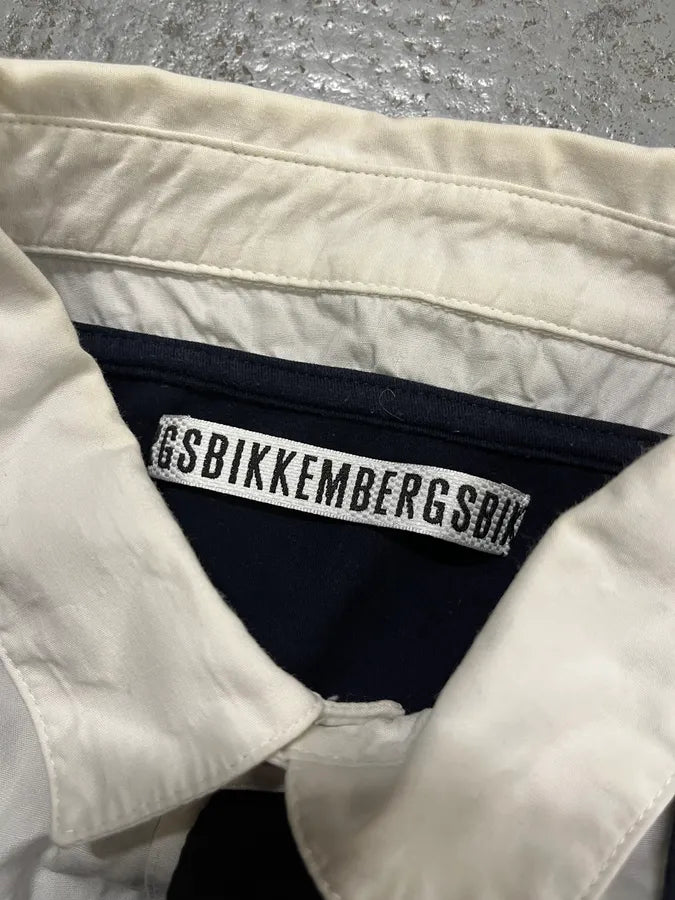 AW2010 Dirk Bikkembergs Navy Longsleeves White Shirt & Black Tie IULaLGY 7