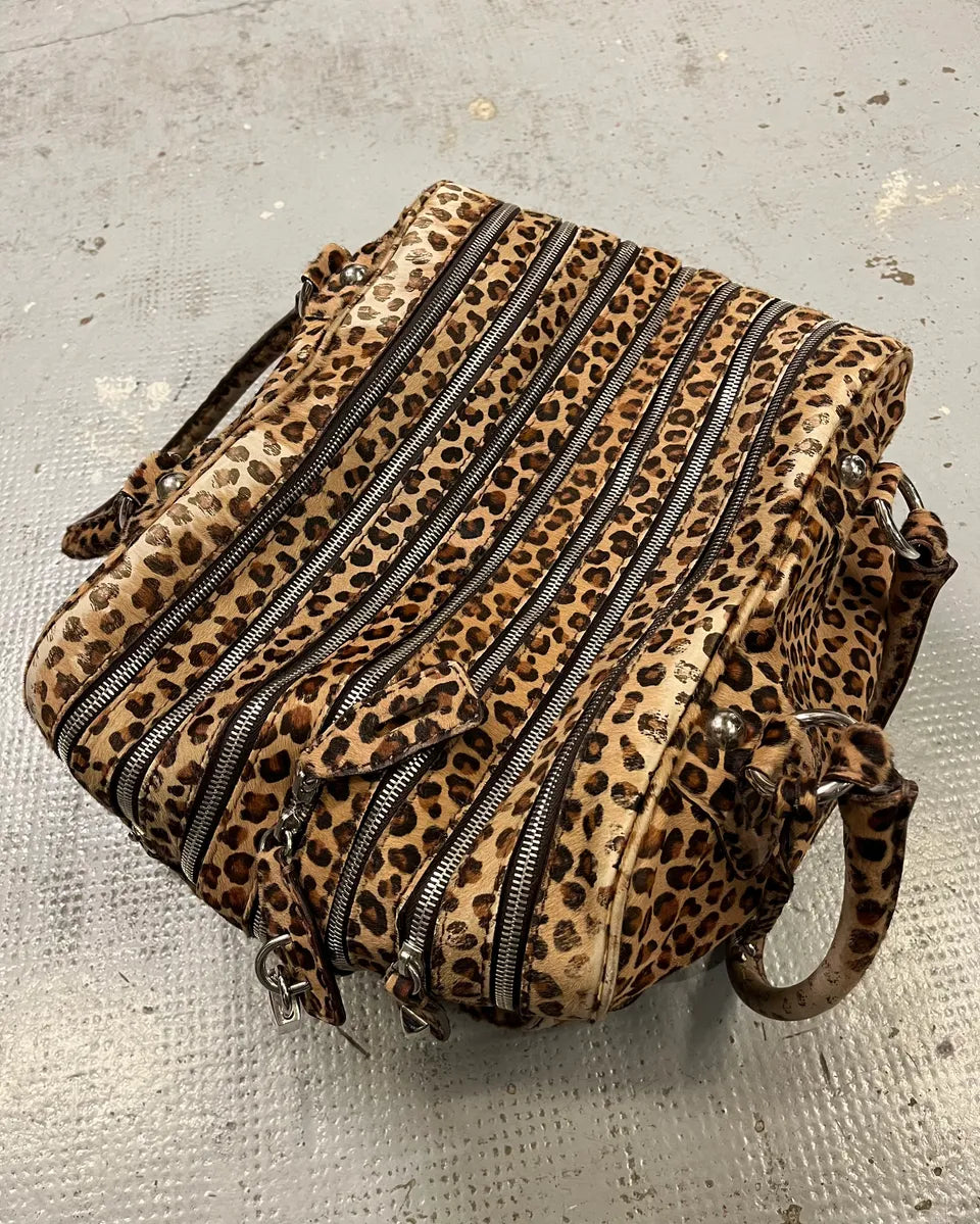 AW2010 Dolce & Gabbana Beige Leopard Multi-Zip Lily Bag mIWgamF 0