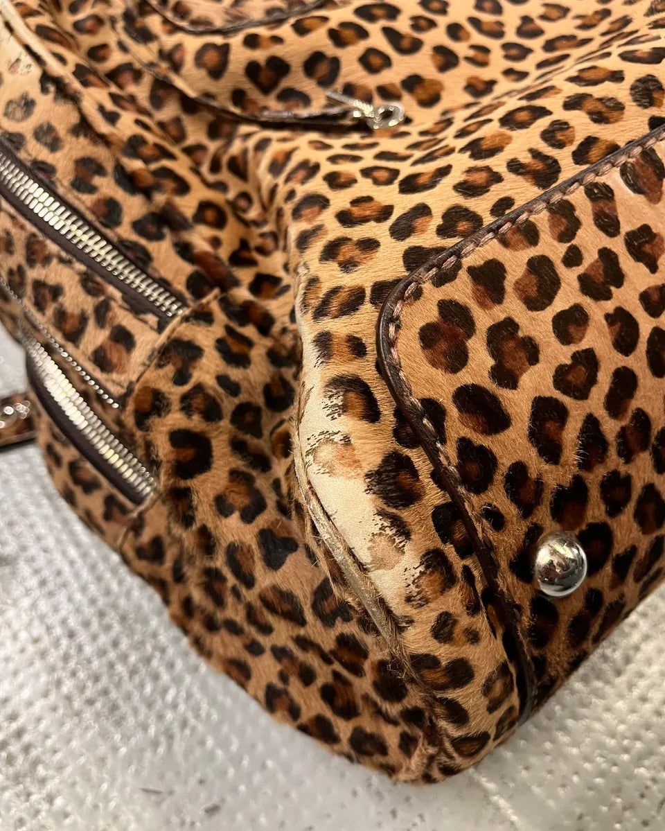 AW2010 Dolce & Gabbana Beige Leopard Multi-Zip Lily Bag mIWgamF 8