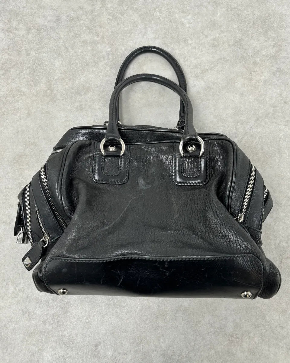 AW2010 Dolce & Gabbana Black Leather Multi Zip Lily Handle Bag npegkZc 3