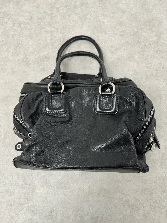 AW2010 Dolce & Gabbana Black Leather Multi Zip Lily Handle Bag npegkZc 7