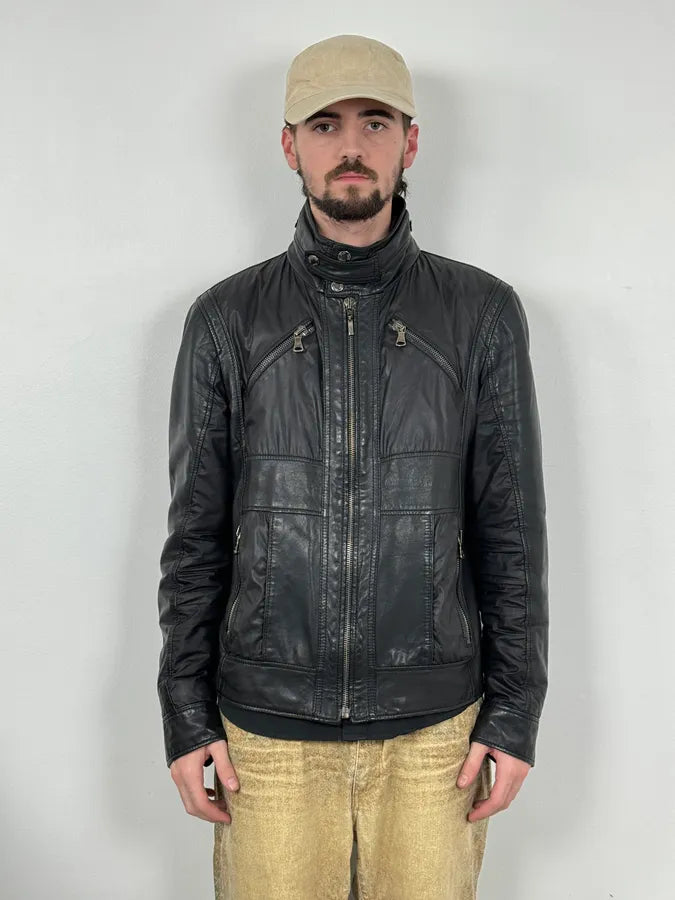 AW2010 Dolce & Gabbana Black Multi Zips Leather Jacket JmpPGef 1