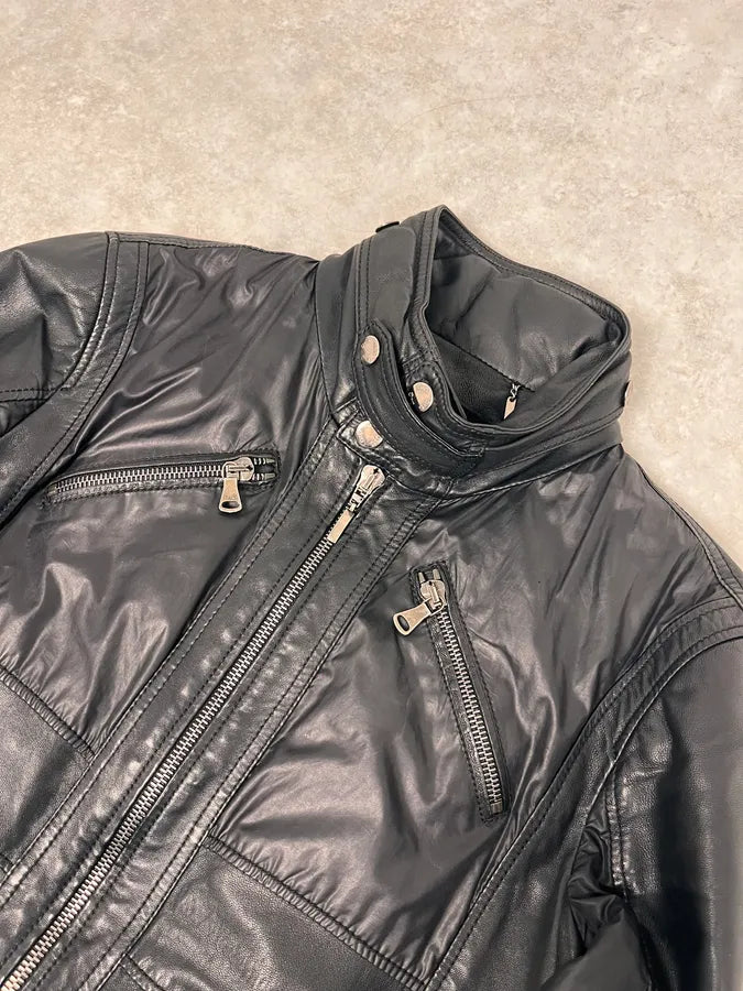 AW2010 Dolce & Gabbana Black Multi Zips Leather Jacket JmpPGef 3