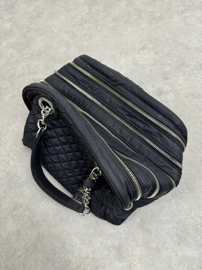 AW2010 Dolce & Gabbana Black Puffer Multi Zips Lily Bag oqidQPY 0