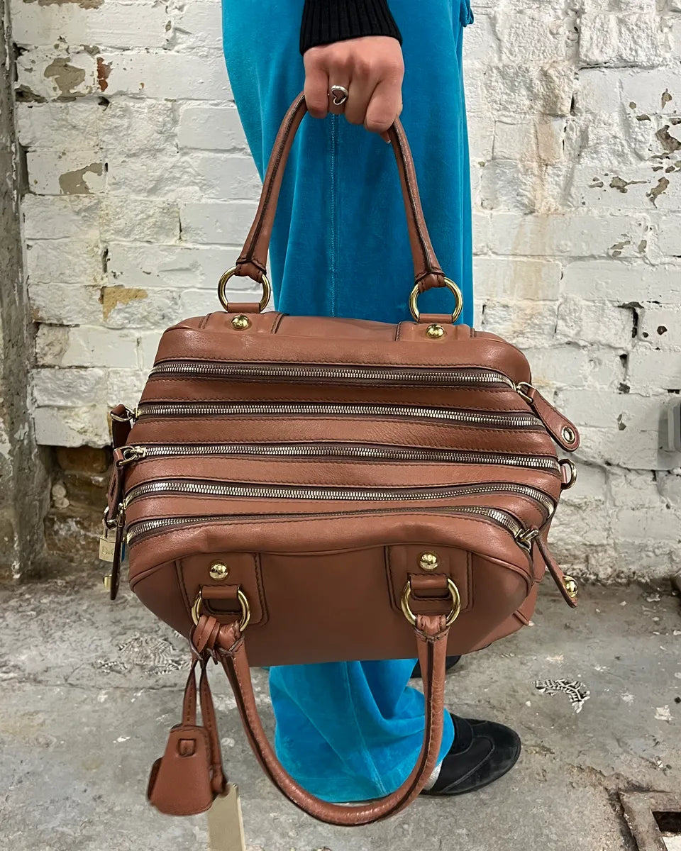 AW2010 Dolce & Gabbana Brown Leather Multi-Zip Lily Bag KJfuDjz 2