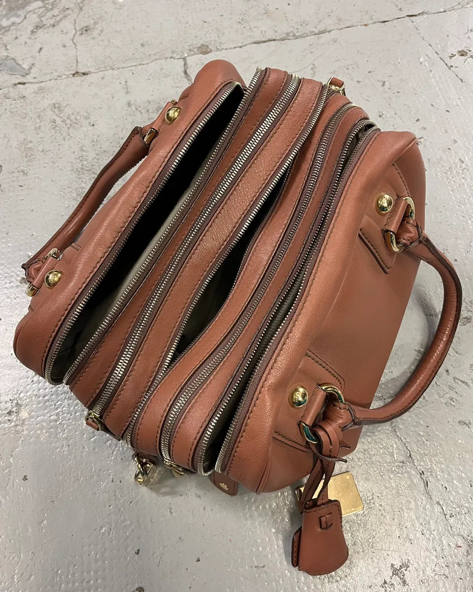 AW2010 Dolce & Gabbana Brown Leather Multi-Zip Lily Bag KJfuDjz 8