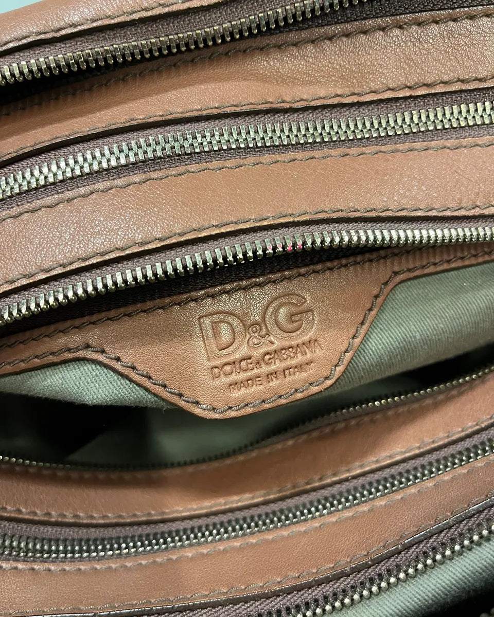 AW2010 Dolce & Gabbana Brown Leather Multi-Zip Lily Bag KJfuDjz 9