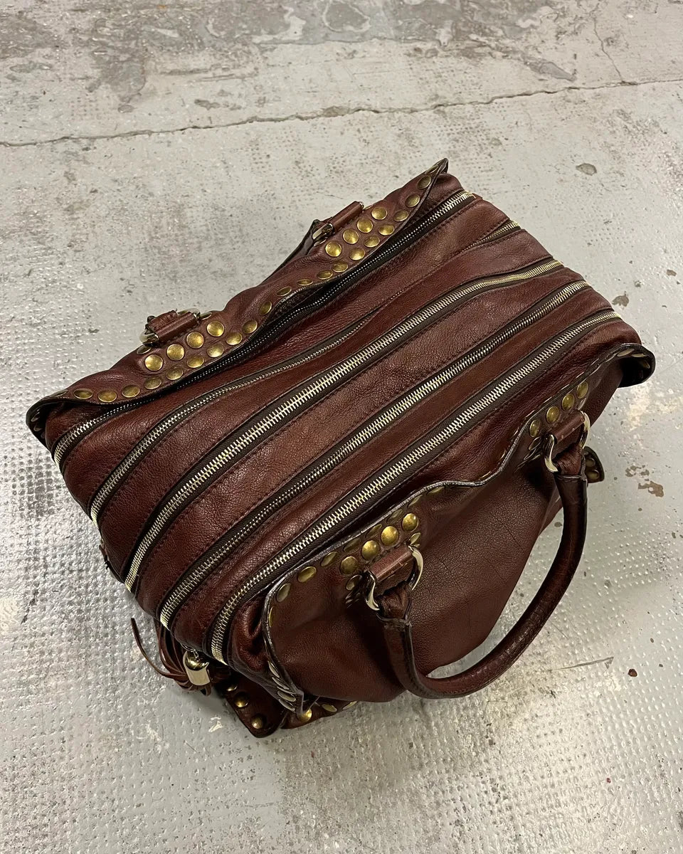 AW2010 Dolce & Gabbana Brown Leather Studded Lily Bag  VNkFssQ 0
