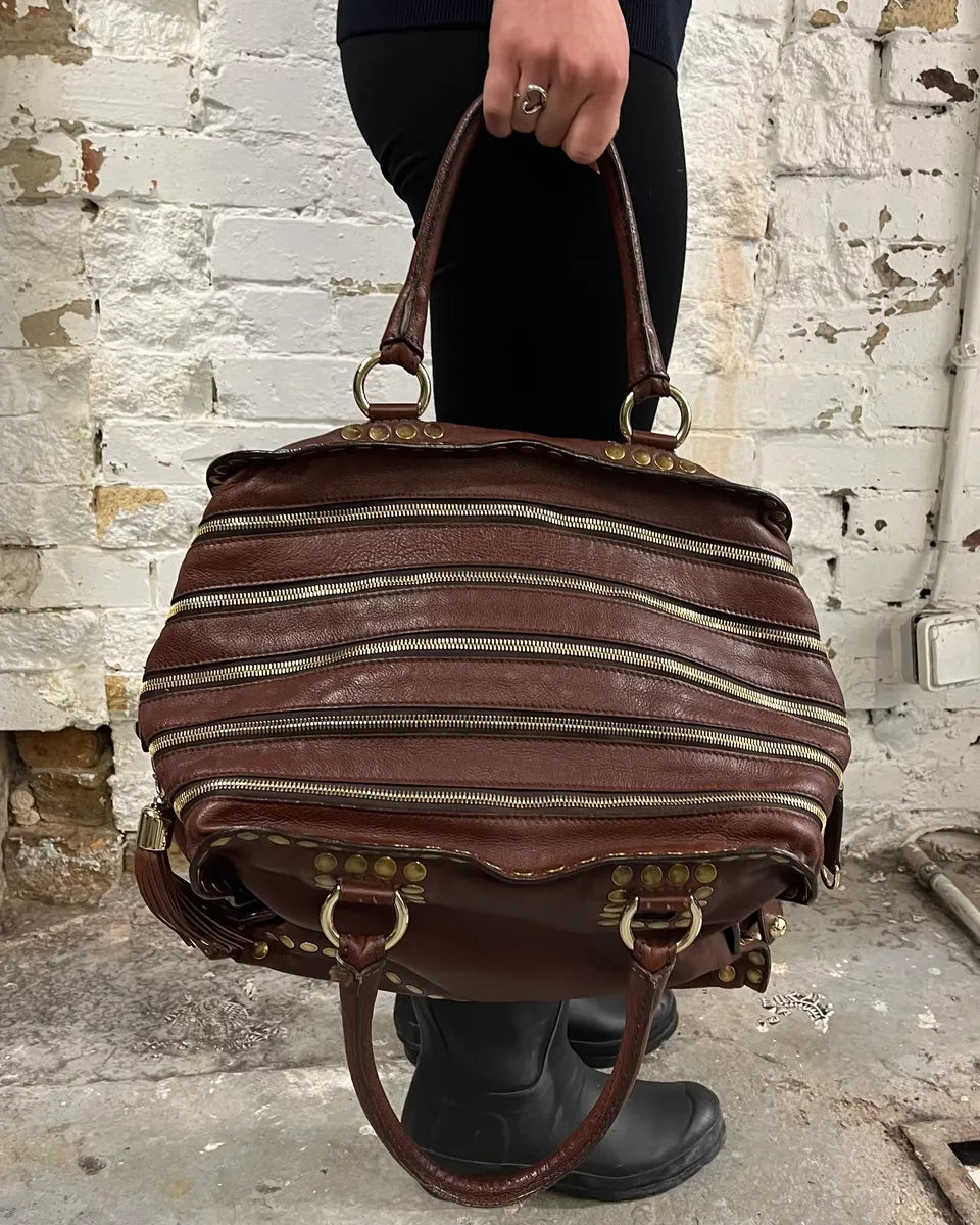 AW2010 Dolce & Gabbana Brown Leather Studded Lily Bag  VNkFssQ 2