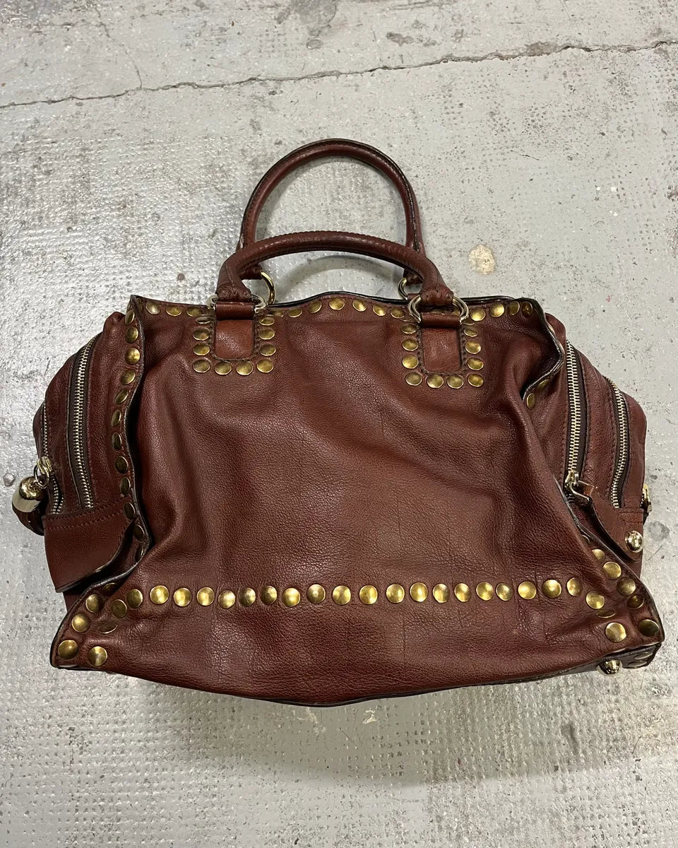 AW2010 Dolce & Gabbana Brown Leather Studded Lily Bag  VNkFssQ 3