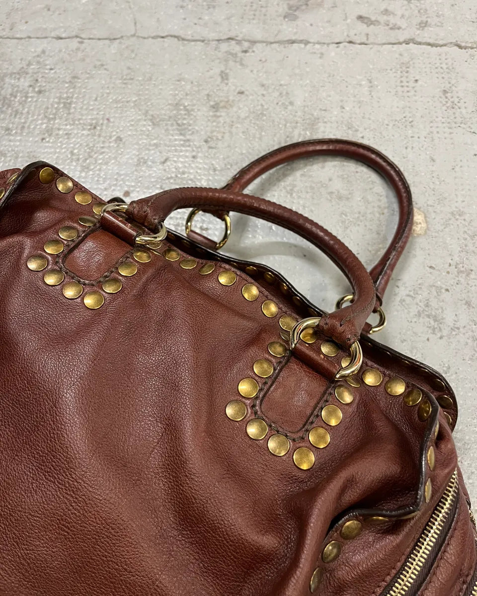 AW2010 Dolce & Gabbana Brown Leather Studded Lily Bag  VNkFssQ 4