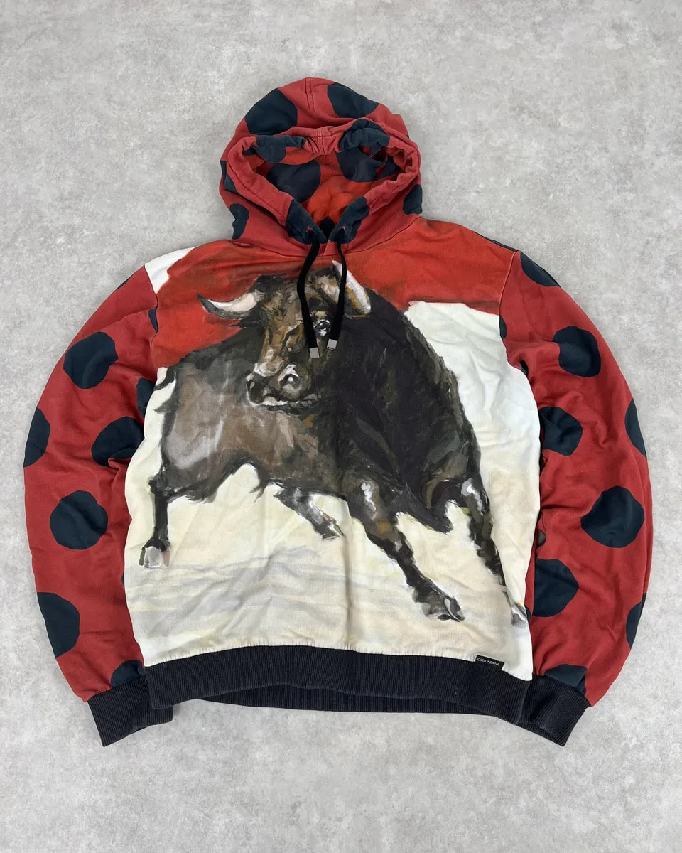 SS2015 Dolce & Gabbana Bull Red Corrida Hoodie yrRqIdB 0