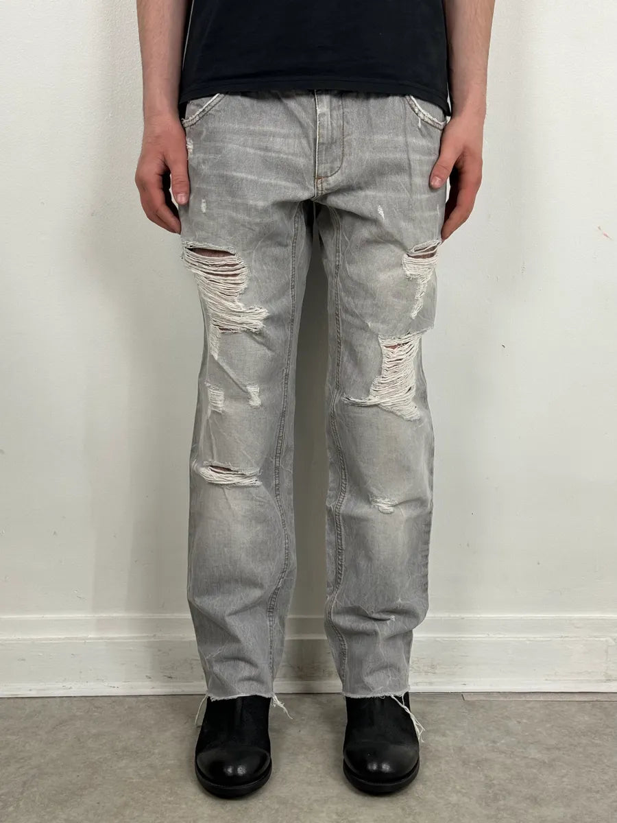 AW2010 Dolce & Gabbana Distressed Grey Denim Jeans EjuhJod 0