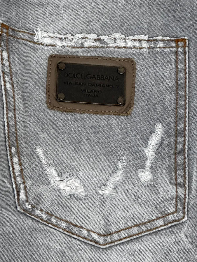 AW2010 Dolce & Gabbana Distressed Grey Denim Jeans EjuhJod 10