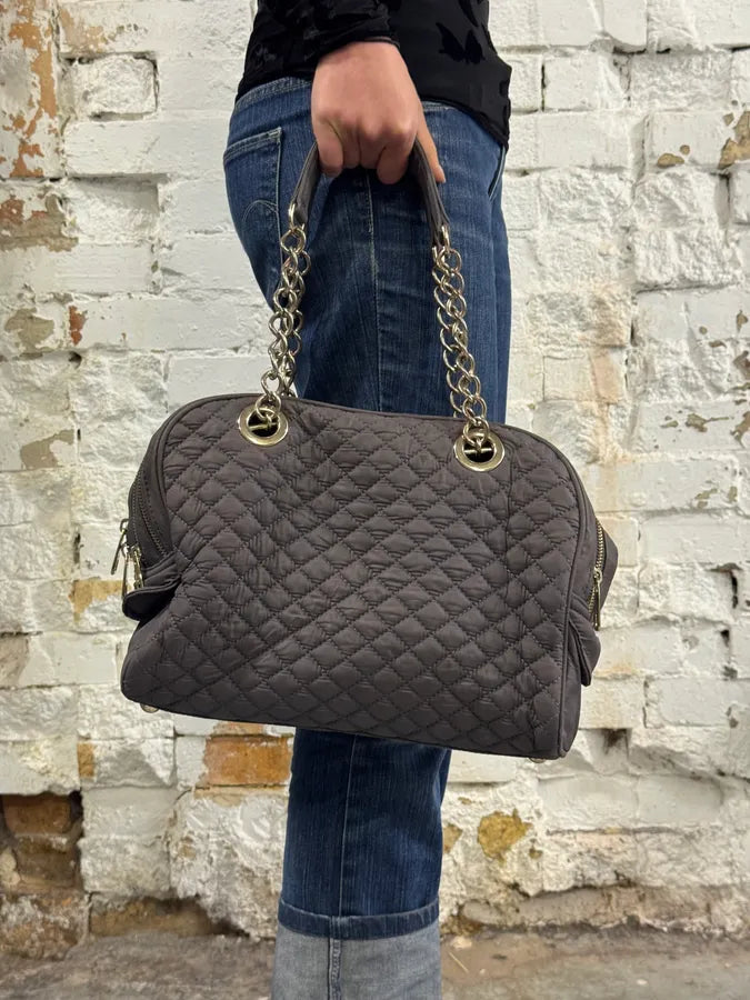 AW2010 Dolce & Gabbana Lily Multi-Zip Quilted Grey Handle Bag PTpMTzj 1