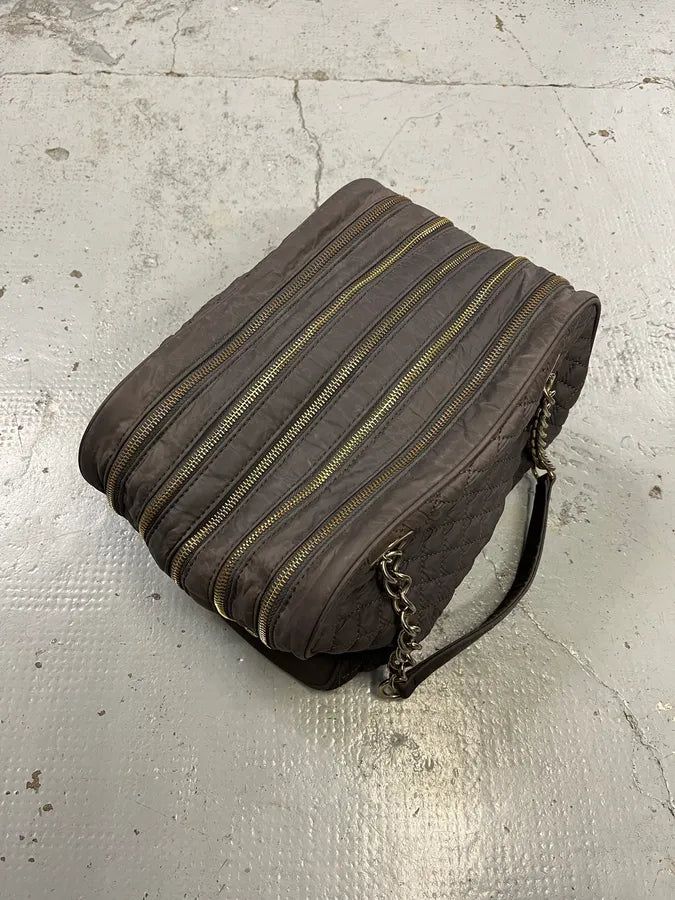 AW2010 Dolce & Gabbana Lily Multi-Zip Quilted Grey Handle Bag PTpMTzj 4