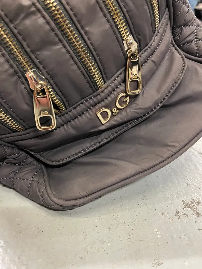AW2010 Dolce & Gabbana Lily Multi-Zip Quilted Grey Handle Bag PTpMTzj 5