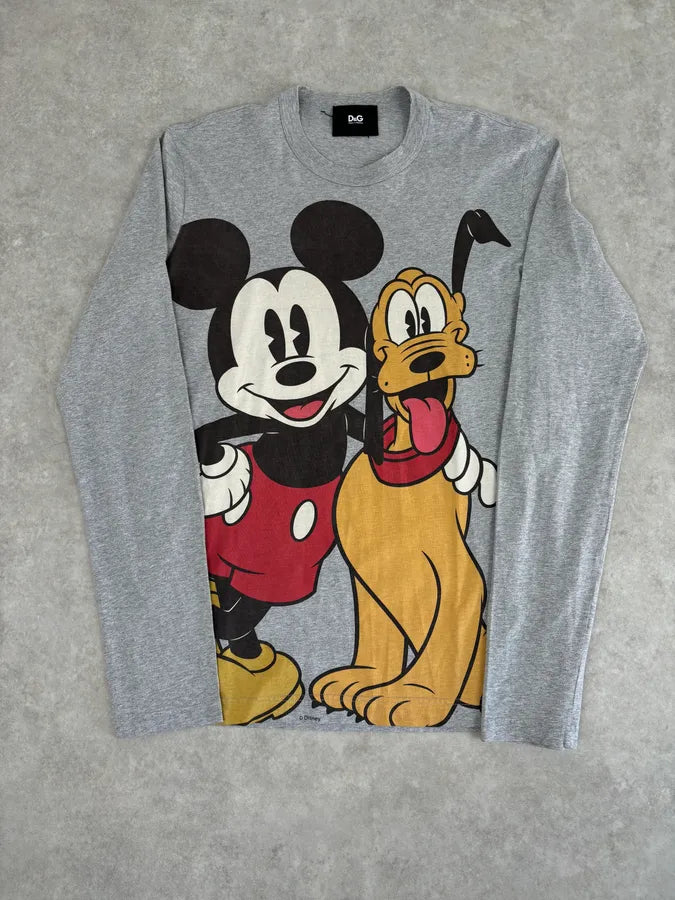 AW2010 Dolce & Gabbana Mickey & Pluto Grey Longsleeves ljMPzOS 0