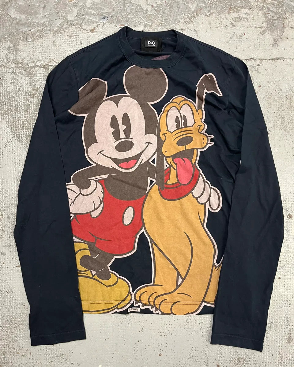 AW2010 Dolce & Gabbana Mickey & Pluto Grey Longsleeves SdXjmJA 0