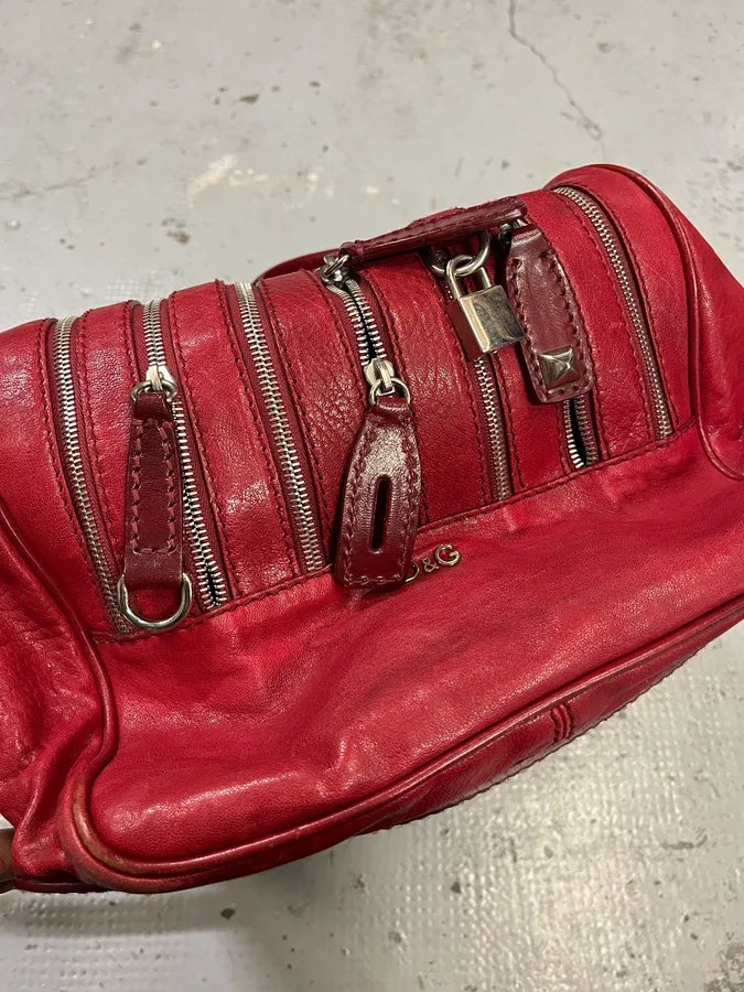 AW2010 Dolce & Gabbana Multi-Zip Red Leather Lily Bag  TlpzBlb 5