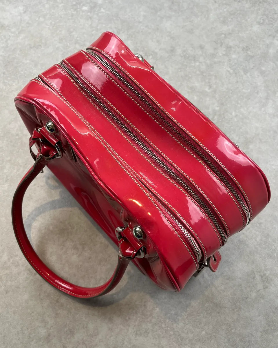 AW2010 Dolce & Gabbana Pink Red Vinyl Multi-Pocket Lily Bag tuhbpUH 0