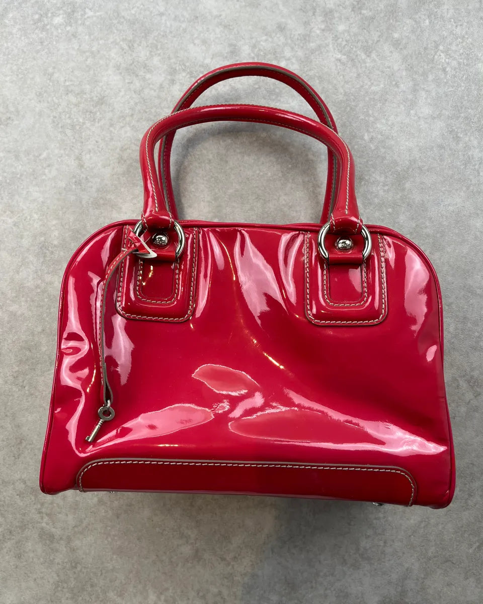 AW2010 Dolce & Gabbana Pink Red Vinyl Multi-Pocket Lily Bag tuhbpUH 5