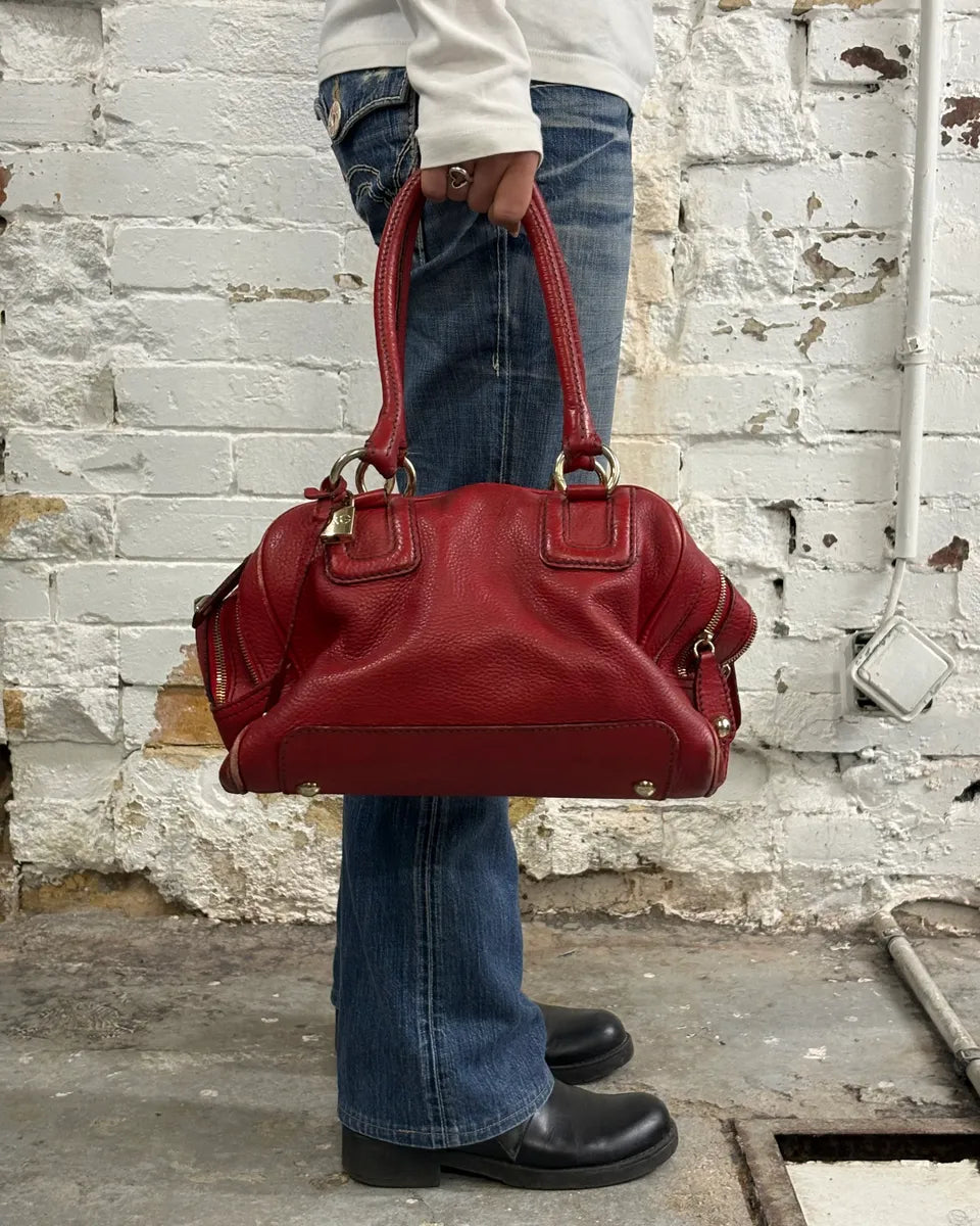 AW2010 Dolce & Gabbana Red Leather Multi-Zip Lily Bag kAhgttE 1