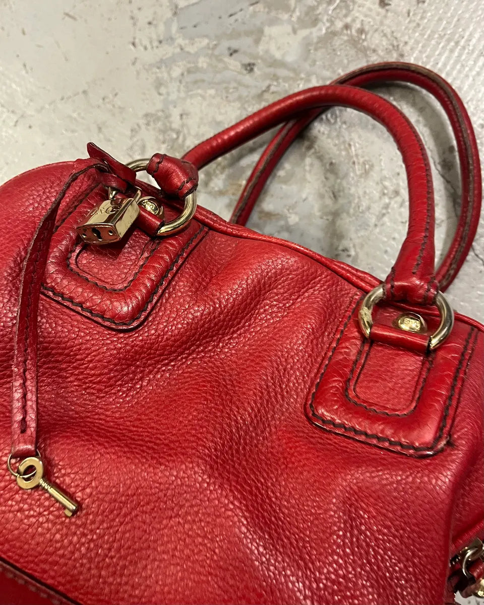 AW2010 Dolce & Gabbana Red Leather Multi-Zip Lily Bag kAhgttE 4