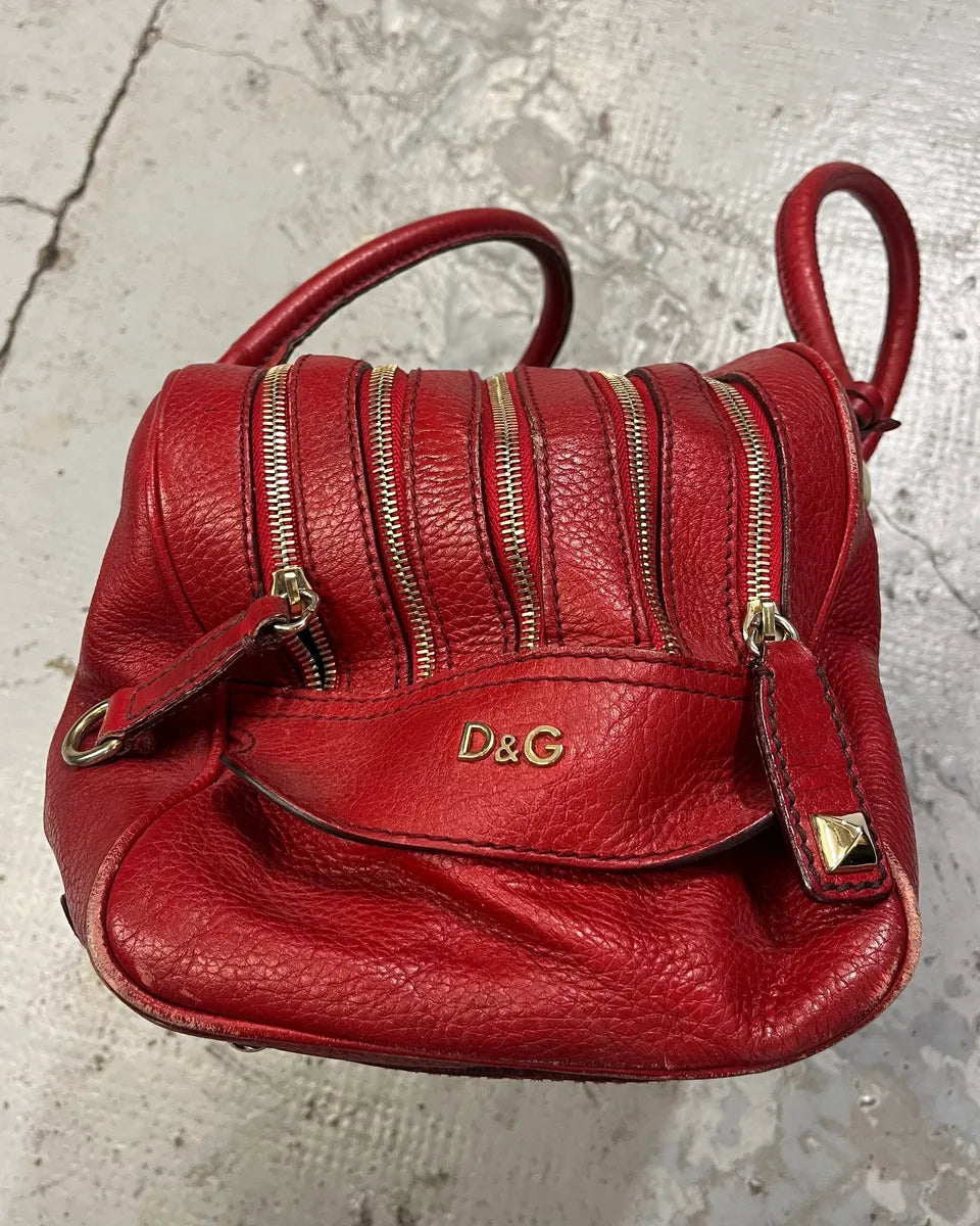 AW2010 Dolce & Gabbana Red Leather Multi-Zip Lily Bag kAhgttE 7
