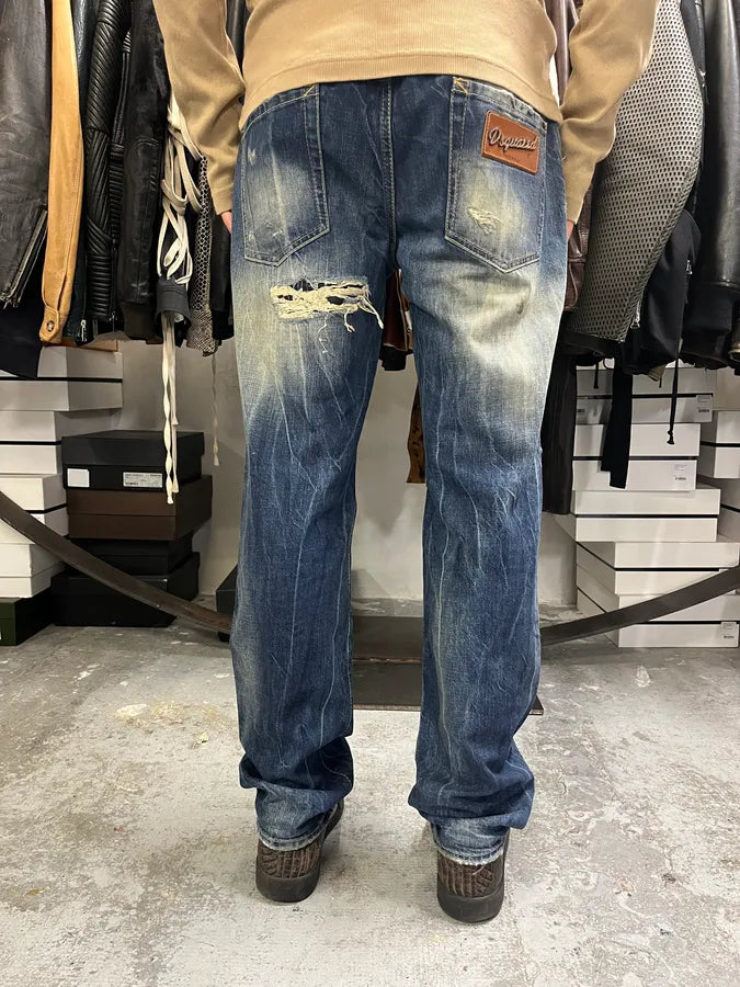 AW2010 Dsquared2 Blue Faded Distressed Denim Jeans fVJwvUb 3