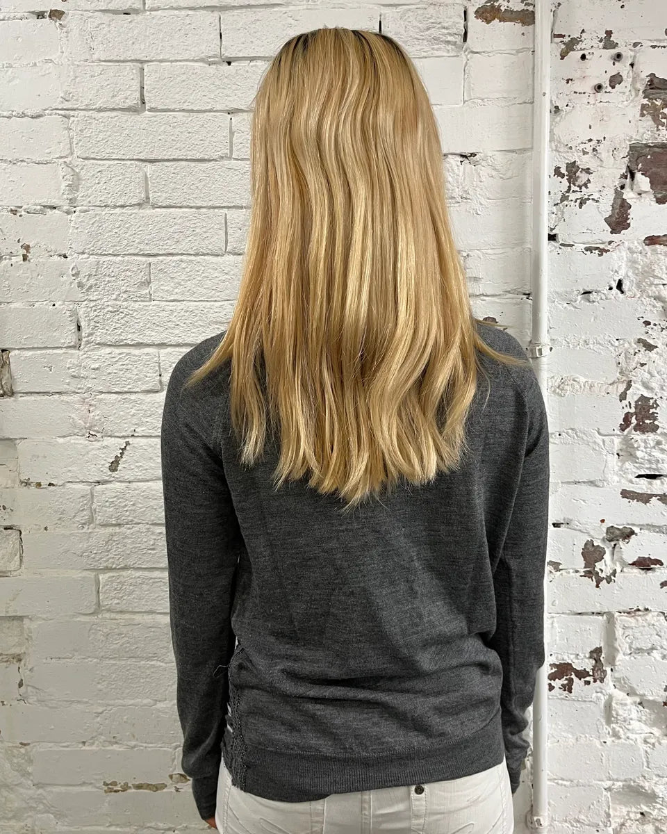 AW2010 Dsquared2 Grey Wool Distressed V-Neck Sweater YDchKJJ 2