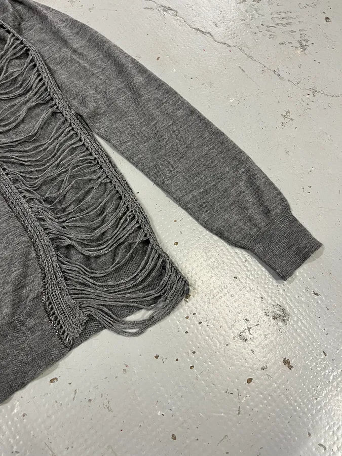 AW2010 Dsquared2 Grey Wool Distressed V-Neck Sweater YDchKJJ 5