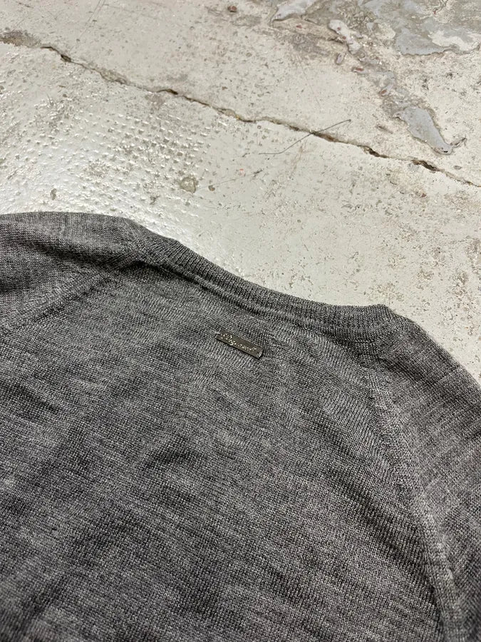AW2010 Dsquared2 Grey Wool Distressed V-Neck Sweater YDchKJJ 7