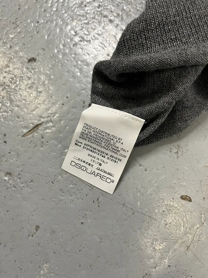AW2010 Dsquared2 Grey Wool Distressed V-Neck Sweater YDchKJJ 9