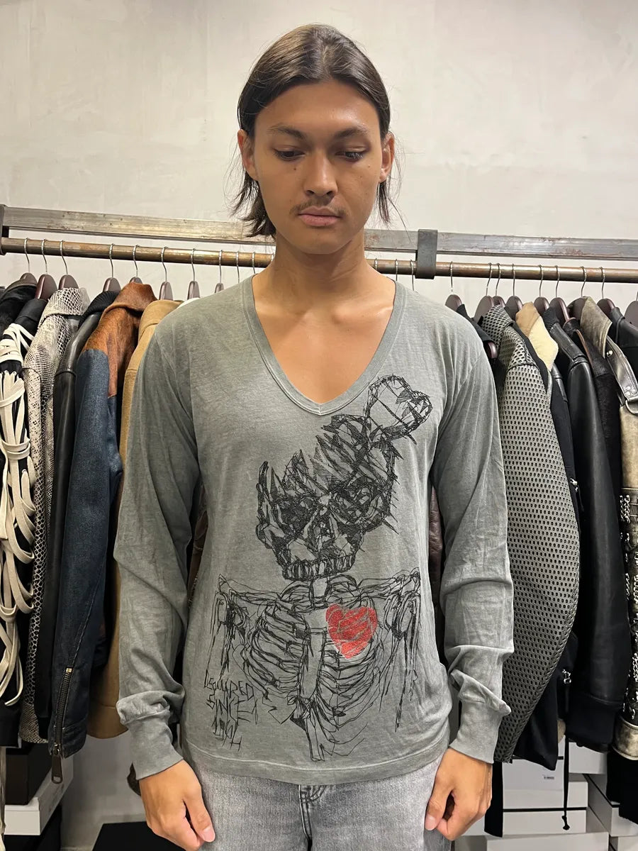 AW2010 Dsquared2 Skeleton Lover Grey Longsleeves CGtXAOv 0